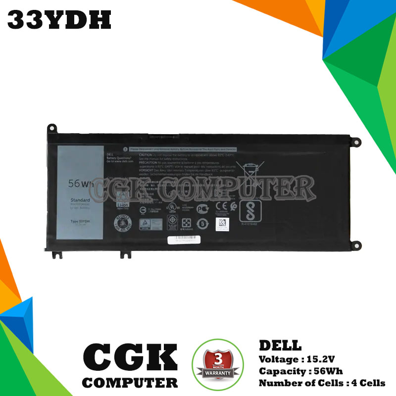 Baterai Laptop Dell 33YDH for Dell G3 15 3579 G3 17 3779 G5 15 5587