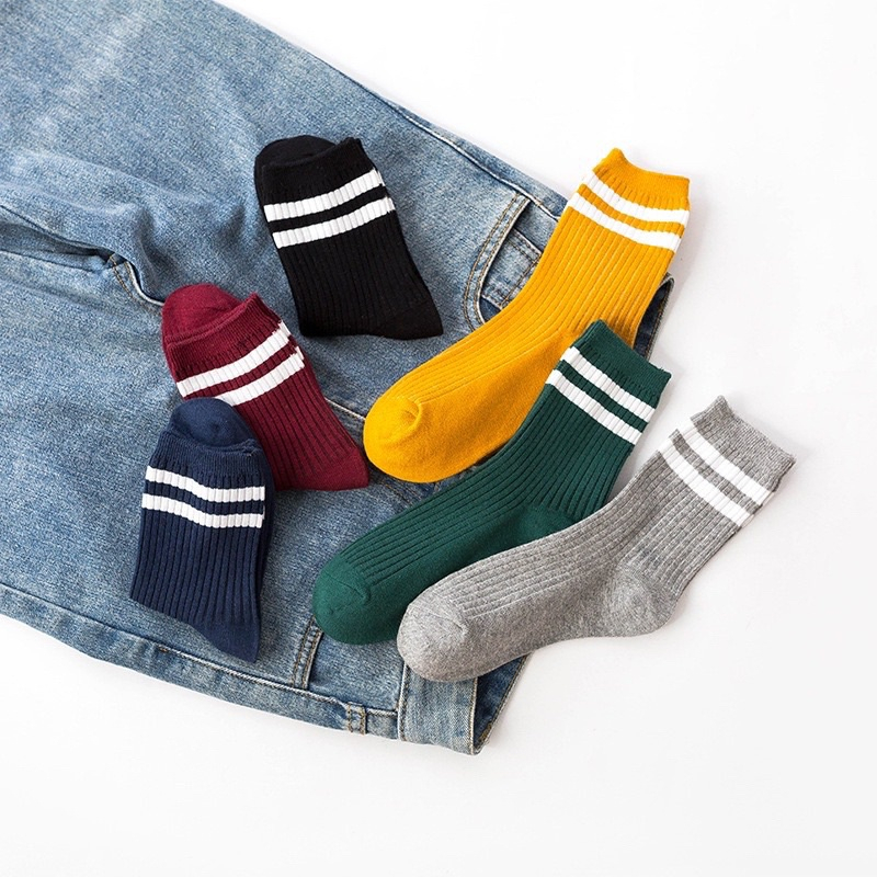 Kaos Kaki Panjang Fashion Di Atas Mata Kaki Murah Sedang / Kaus Kaki Sport Unisex Casual Sporty Olahraga Pria Wanita Import Socks Abu Hitam Putih by mitra BY SMOLL