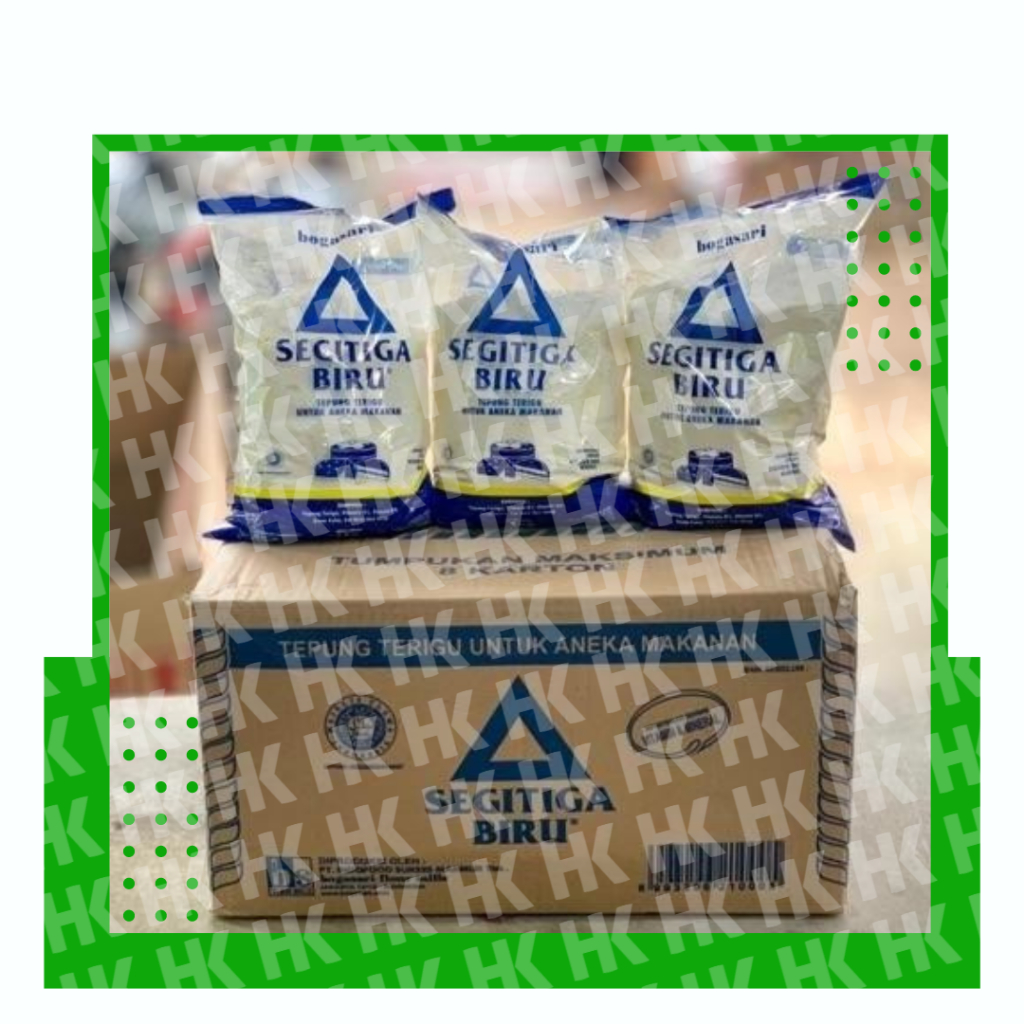Terigu Kemasan Segitiga Biru 1kg (1 Dus)