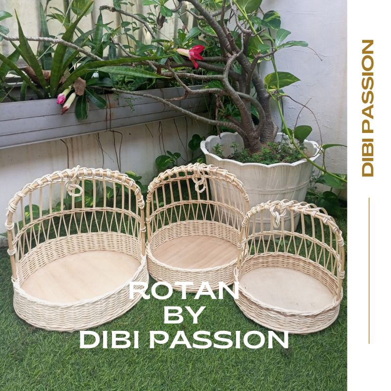RB KERANJANG HANTARAN SESERAHAN BULAT MODEL AYUNAN SATUAN PER PCS UNTUK PARSEL BUAH PARCEL BUAH