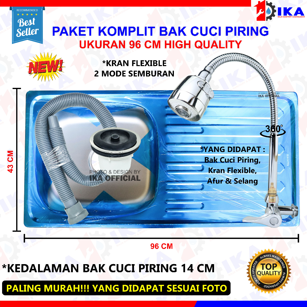 Bak/Wastafel Cuci Piring Stainless 50cm 75cm &amp; 96cm Bak cuci piring Kitchen sink Schaffer stainless steel / Bak Cuci Piring Stainless 50cm,,75cm,,96cm (PAKET MURAH)