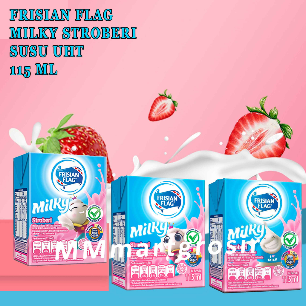 Frisian flag / Susu / Susu UHT / Rasa Strawberry/ 115ml