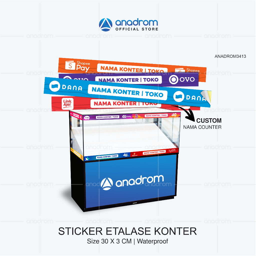Sticker Etalase Konter | Sticker Kaca Etalase | Anadrom 3413