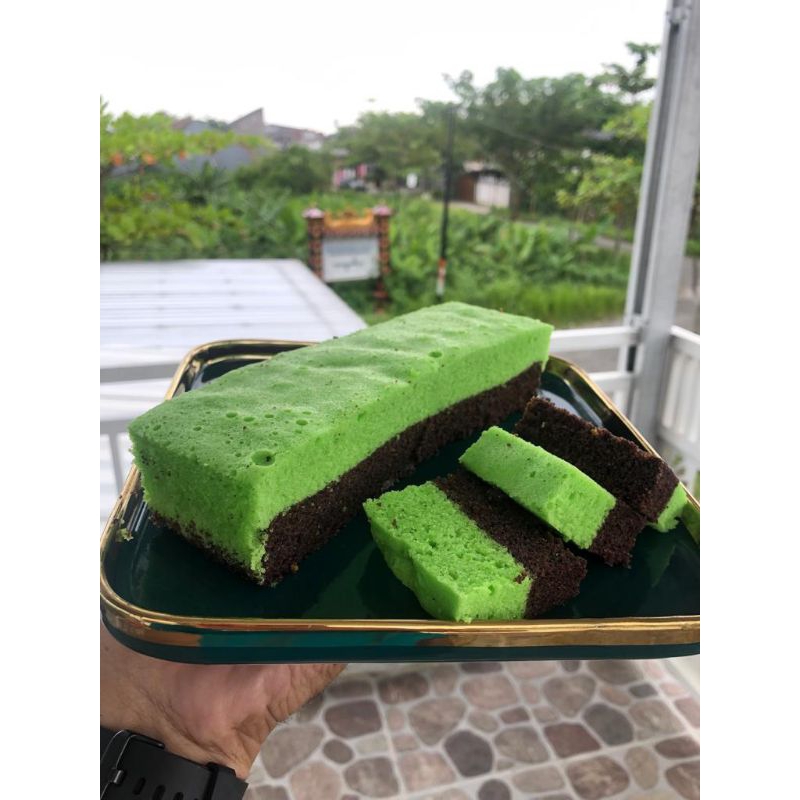 

Brownie ketan hitam+pandan