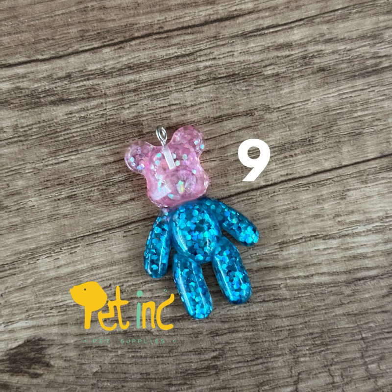 pet inc charms for necklace glitter bear