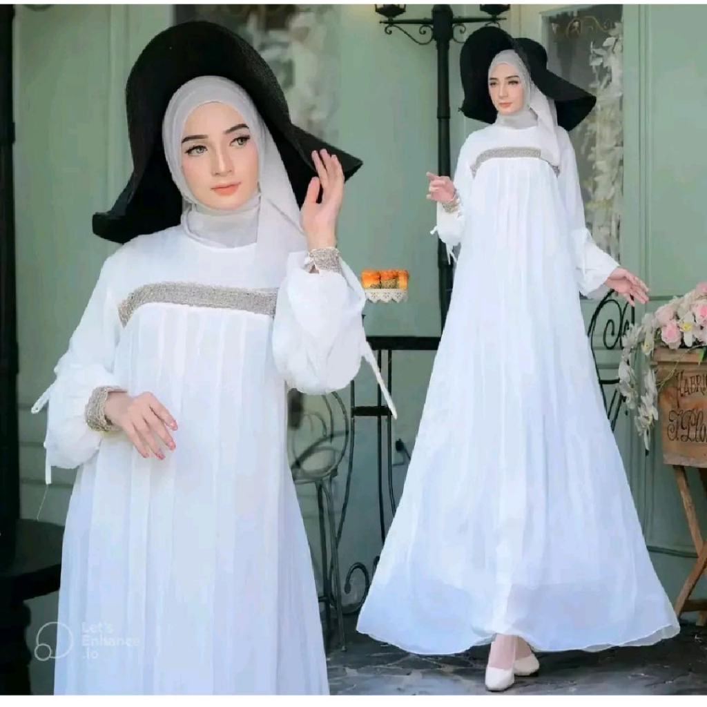 Gamis model terbaru Dress crinkle kekinian Gamis wanita mewah