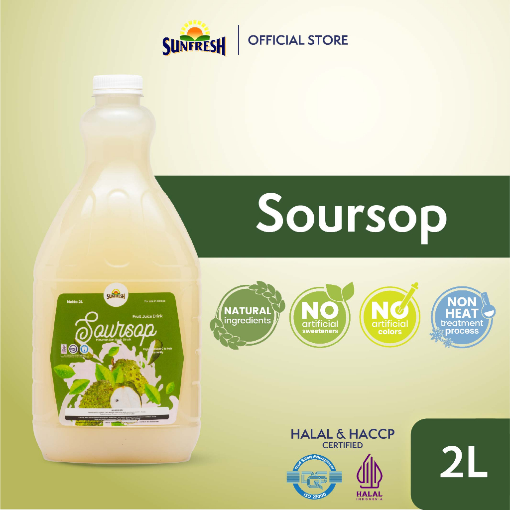 

Sunfresh Daily Soursop Juice 2 Liter Mengandung Vitamin A & B - Jus Buah Sirsak Asli