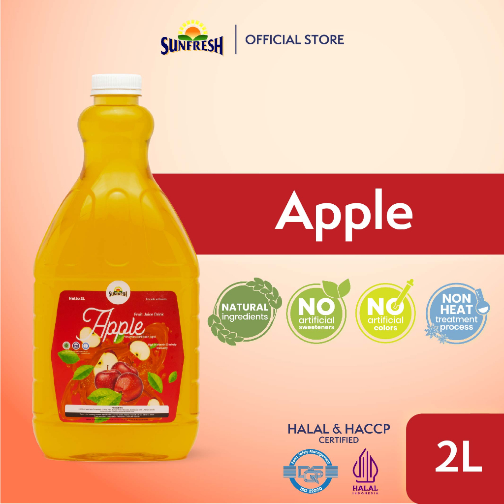 

Sunfresh Daily Apple Juice 2 Liter Mengandung Vitamin A - Jus Buah Apel Asli