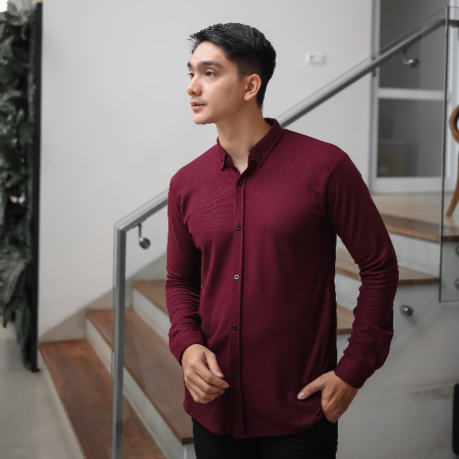 Kemeja Panjang Kemeja Polos Kemeja Slimfit Kemeja Formal Besic Kemeja Kantor Lengan Panjang Navy