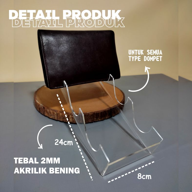 STAND DISPLAY DOMPET AKRILIK 4 SUSUN AKRILIK BENING 2 mm