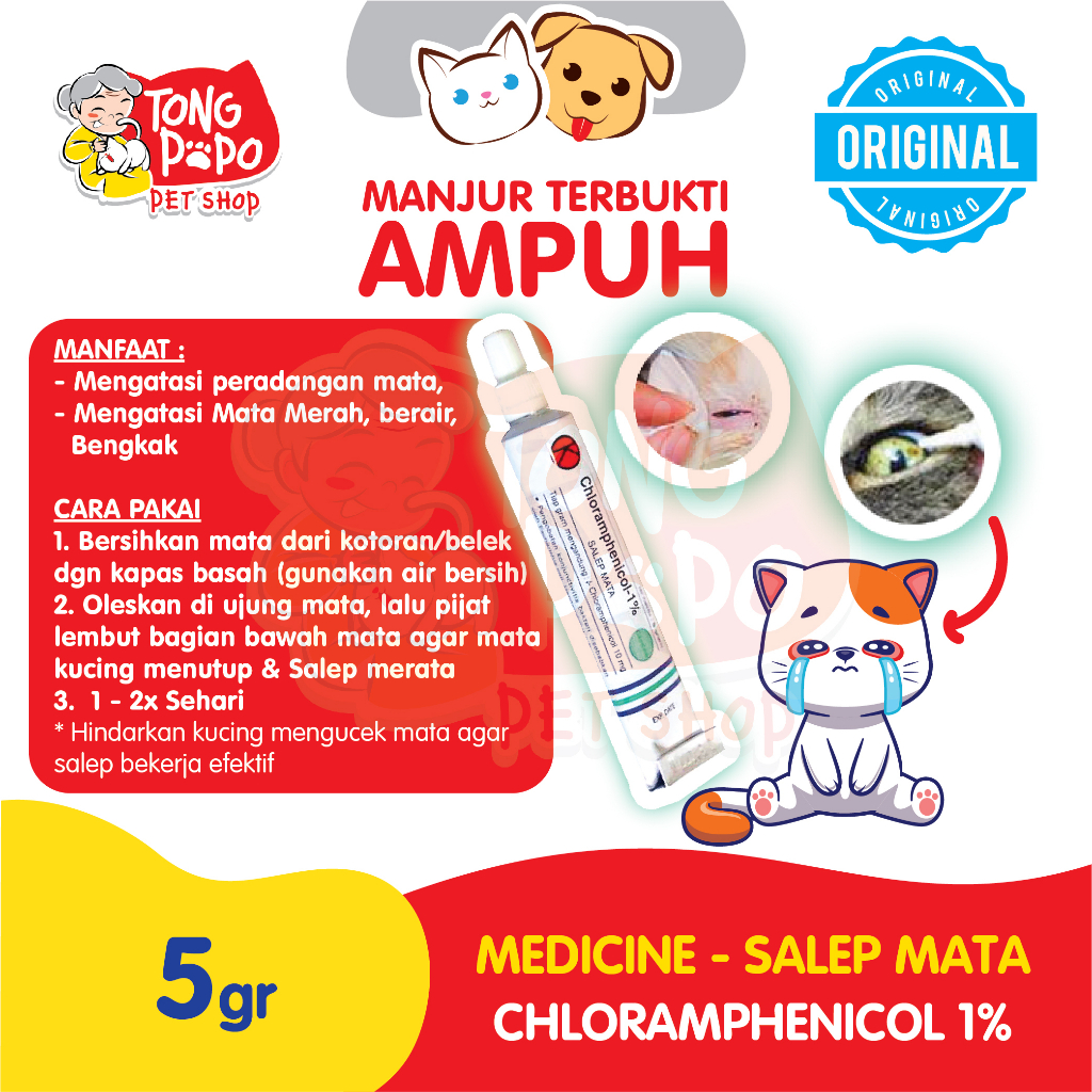 Salep Mata Hewan Kucing Anjing Chloramphenicol Cream 5g