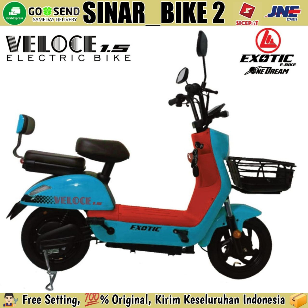 Sepeda Listrik Exotic Veloce 1.5 &amp; Veloce 1.6 500 Watt Electric E Bike 48V/12 Ah