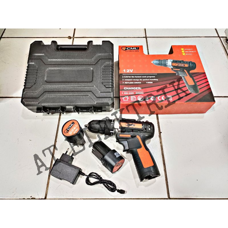 CAMEL Bor Cas 10mm / Bor Portable / Bor Beton Tembok Tanpa Kabel 12 Volt Charger