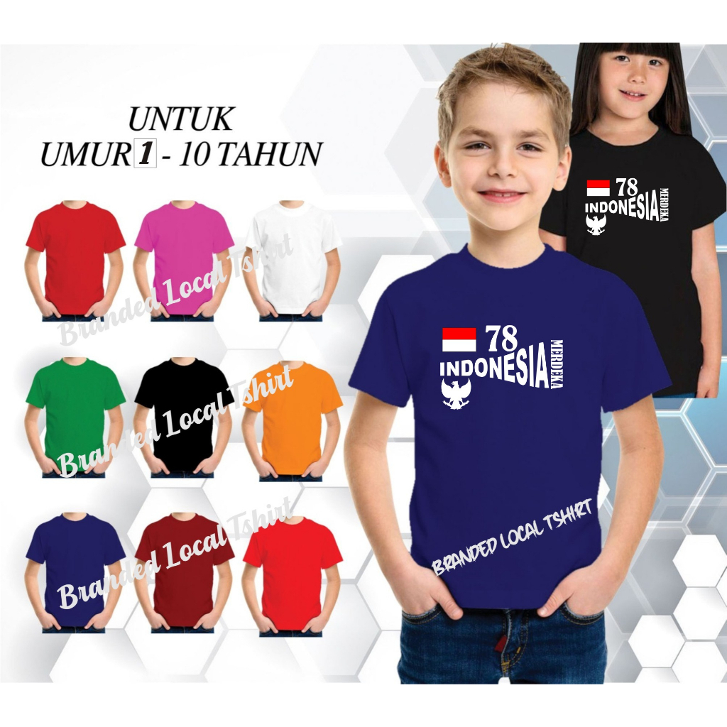 Cod Diskon Promo /Kaos Anak Anak HUT RI 78 17 AGUSTUS 1945 Kemerdekaan Republik Indonesia ATASAN ANAK COWOK CEWEK KAOS ANAK MURAH KAOS ANAK