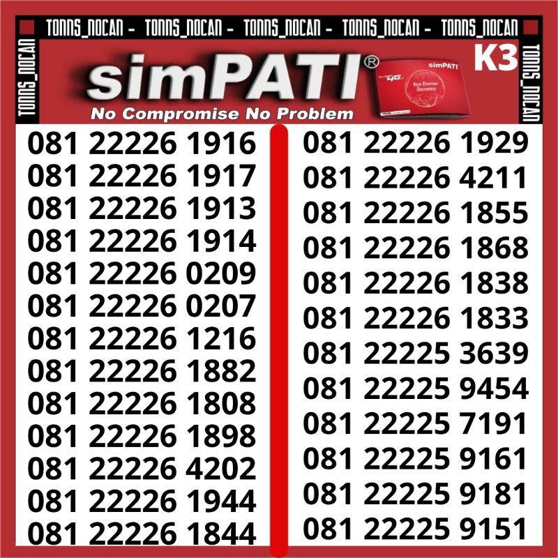 Nomor Cantik Simpati / Nomor Cantik Telkomsel 4G