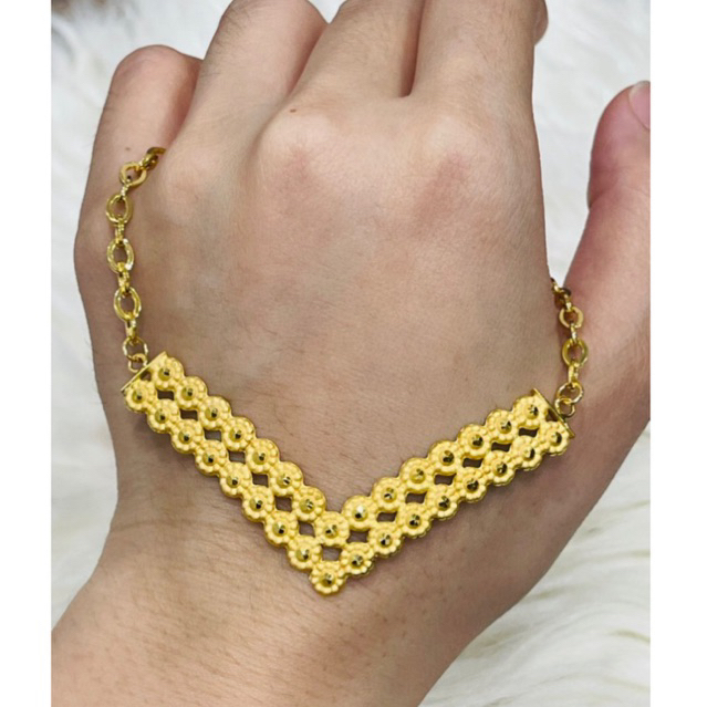 kalung fancy aurel bunga mini kerawang emas asli kadar 700 16K