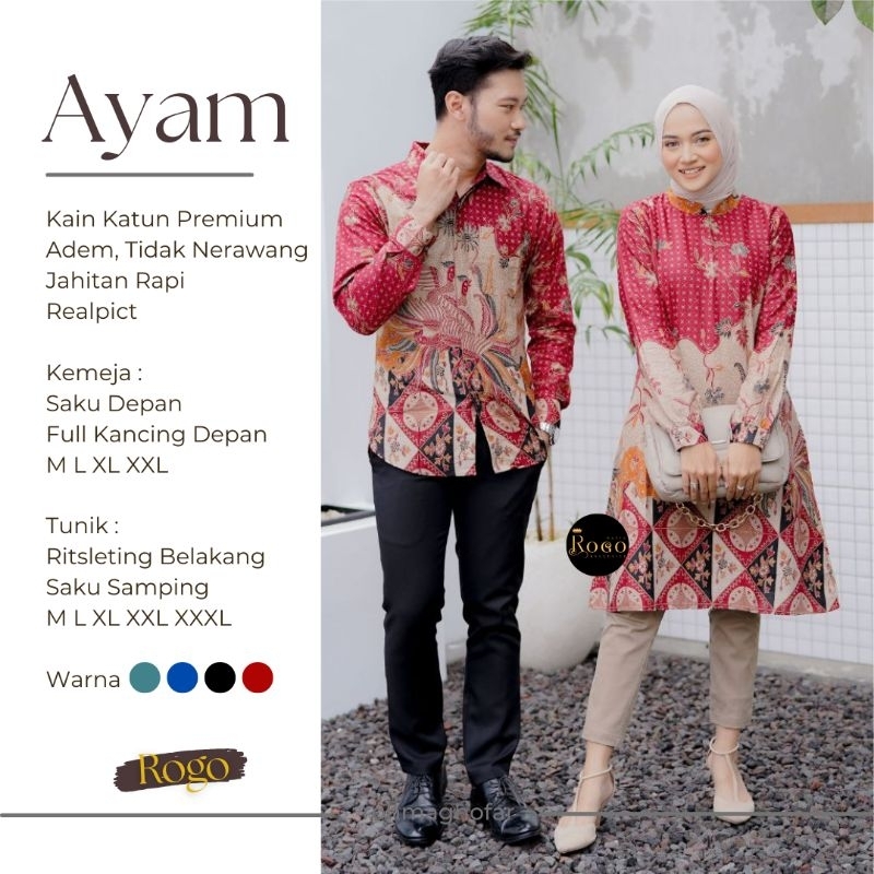 Atasan Tunik Kemeja Batik Pria Wanita Premium Quality Jumbo M L XL XXL Motif Baru Fashionable COD