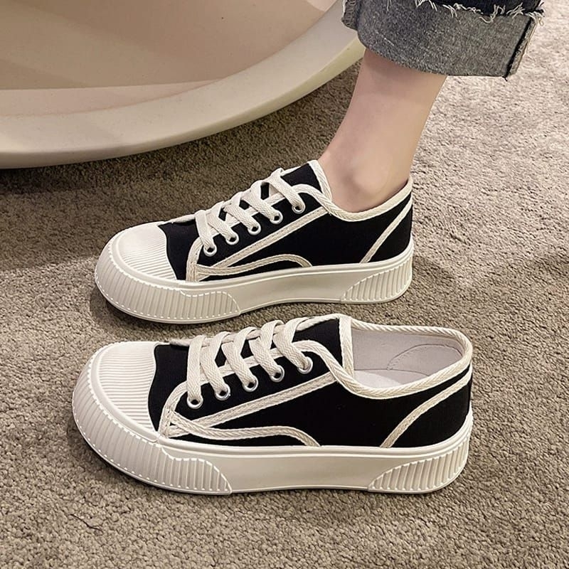 sepatu wanita import casual hak tebal sneakers Korea sekolah