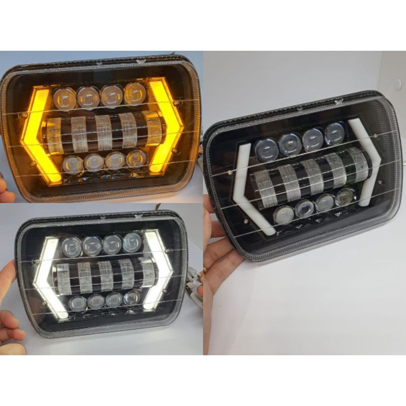 PROMO DAYMAKER KOTAK 7INC JIMNY KATANA HEAD LAMP LED DAY MAKER JIMNY KATANA TAFT FEROZA CHEROKEE LAMPU DAYMAKER KOTAK 7inch