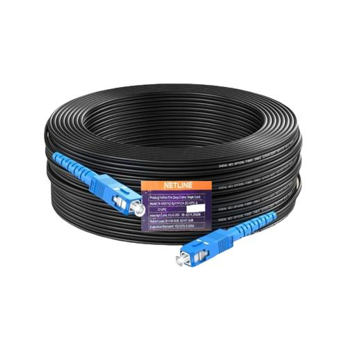 Kabel Ftth Dropcore Precon Fiber Optik 300M Kabel FO SC-SC single mode (black) external / outdoor Netline 300 Meter