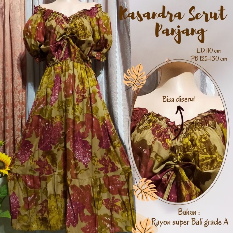 Kasandra Serut panjang //Dress Serut panjang //Kasandra Bali //Kasandra Serut Rayon Bali