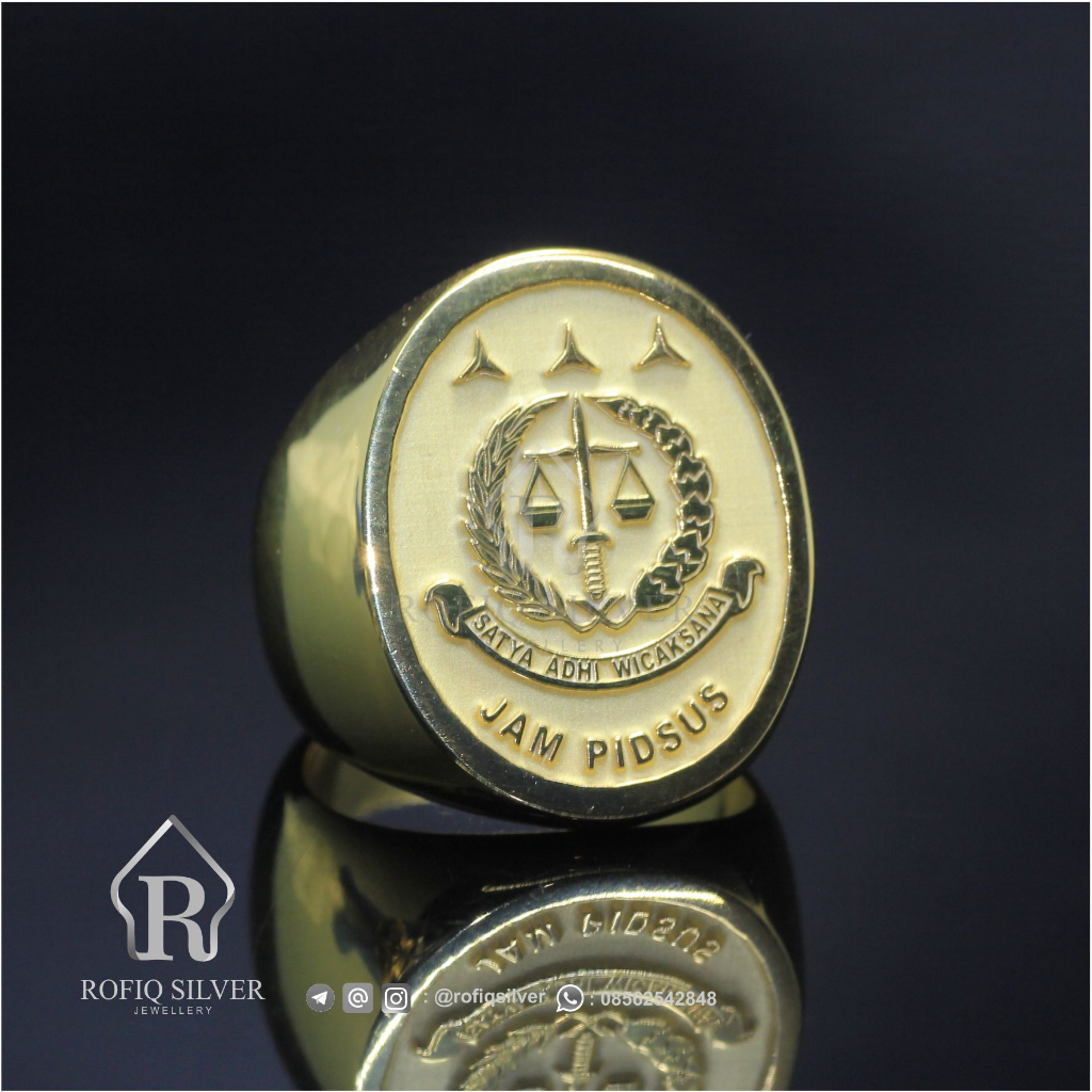 Cincin Signet Ukir Laser Logo