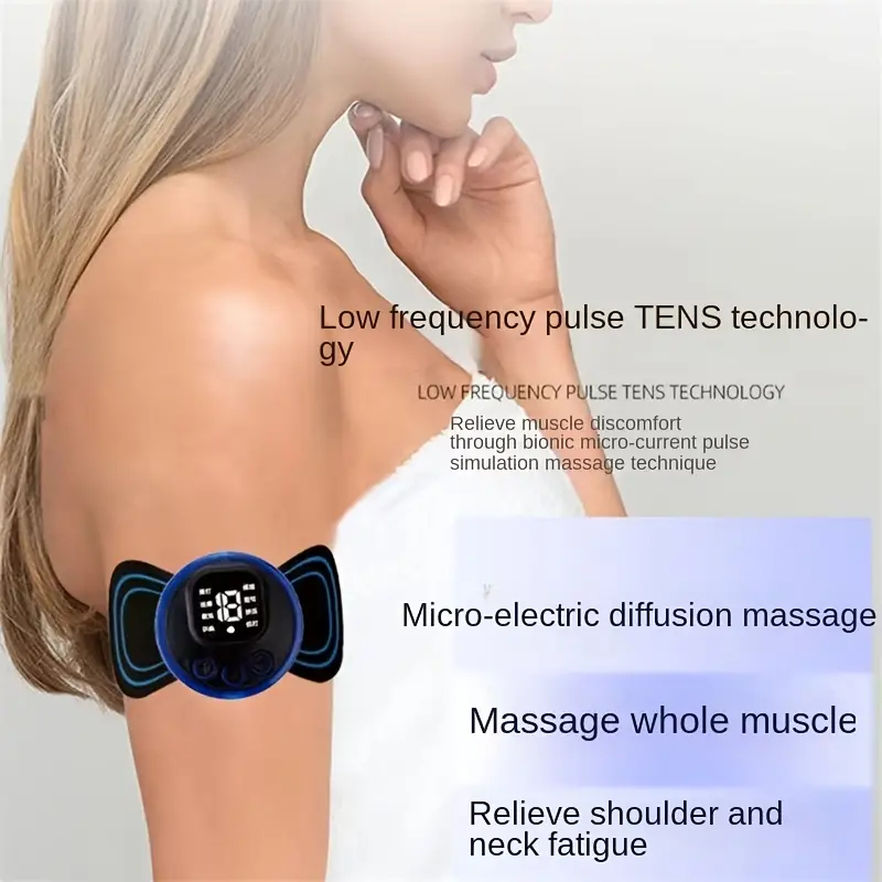 TaffOmicron Alat Pijat Elektrik Tempel EMS Terapi Leher Massager - TMS17 - Black