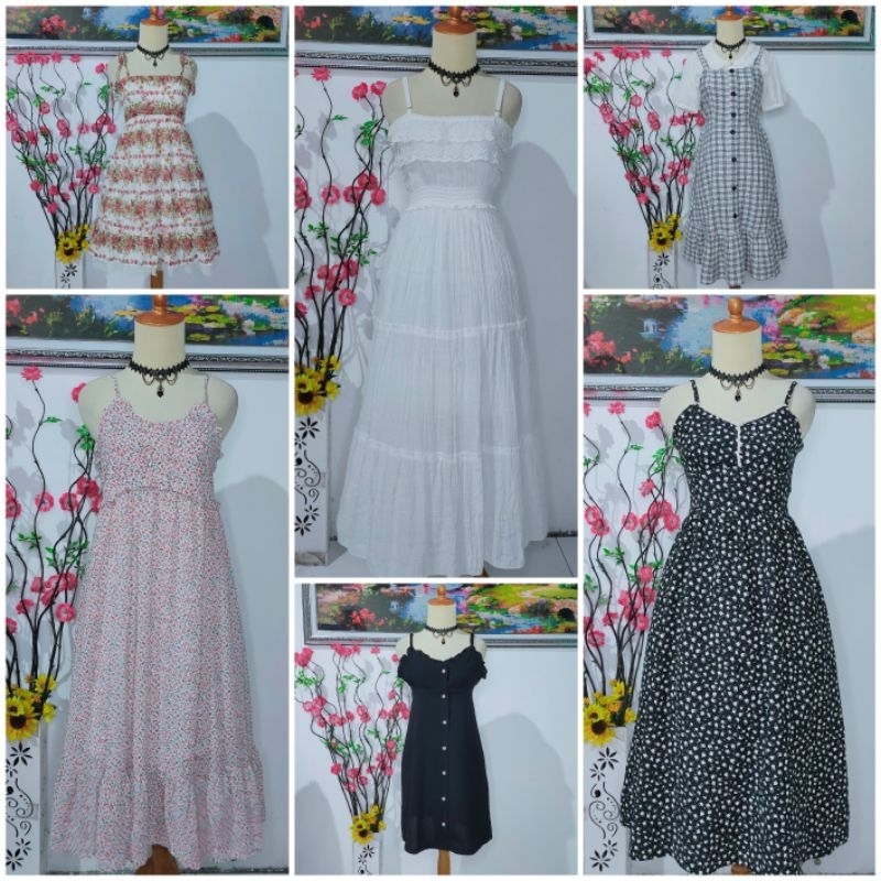 Dress preloved / overall dress / ol dress / dress kutung / dress tali satu