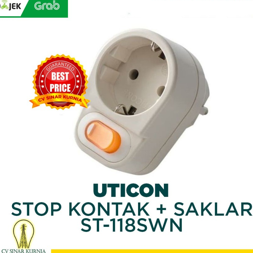 STOP KONTAK ARDE / STEKER + SAKLAR UTICON ST-118 SWN ASLI UTICON