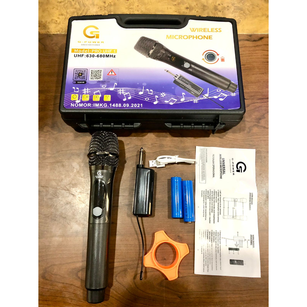 G-POWER Mic PRO UHF 101 Microphone Profesional Mic Wireless Metalic Bisa di Charger / Garansi Resmi 1 tahun