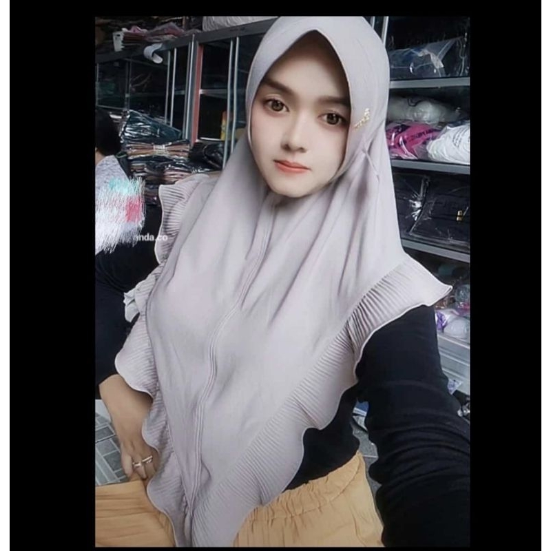 733 Jilbab Al Faezya Rempel Jersey Airis Ped antem plisket rempel/Hijab AF Alfaezya ori By Bunyamin