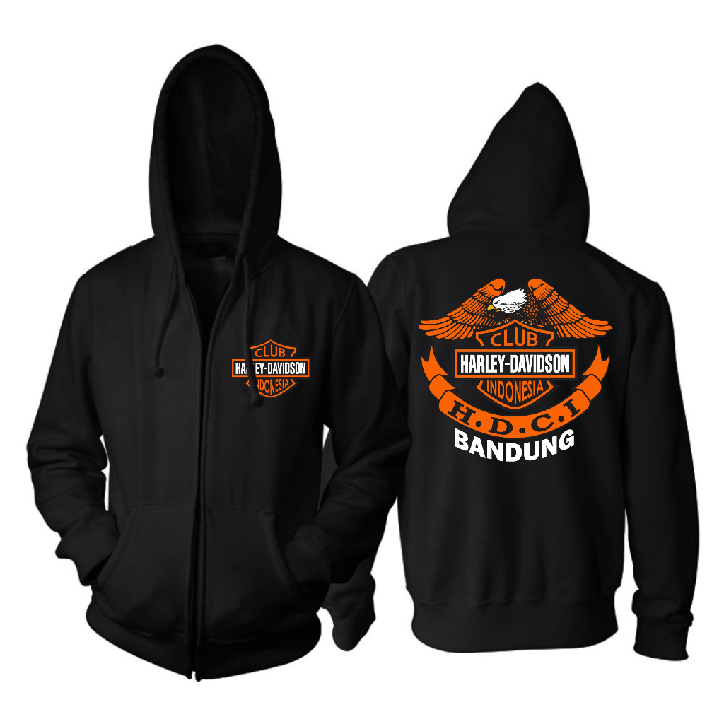 JAKET ZIPPER HARLEY DAVIDSON HDCI CUSTOM NAMA BIG SIZE JUMBO