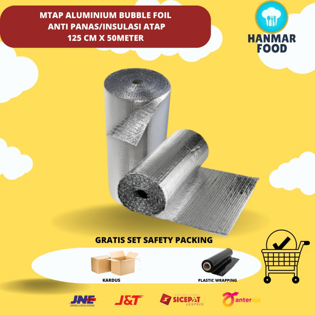 

Bubble Alumunium Foil Anti Panas / Insulasi Atap / Peredam Panas Atap 120cm x 25meter