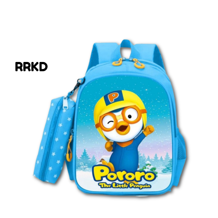 Raarkids Tas pororo Ransel anak sekolah TK SD PAUD Unisex Karakter Kartun Gambar Printing Anti Air