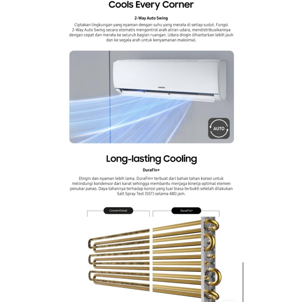Samsung AC Standard 1/2 pk AR05TGHQASINSE (unit Only) KHUSUS BATAM