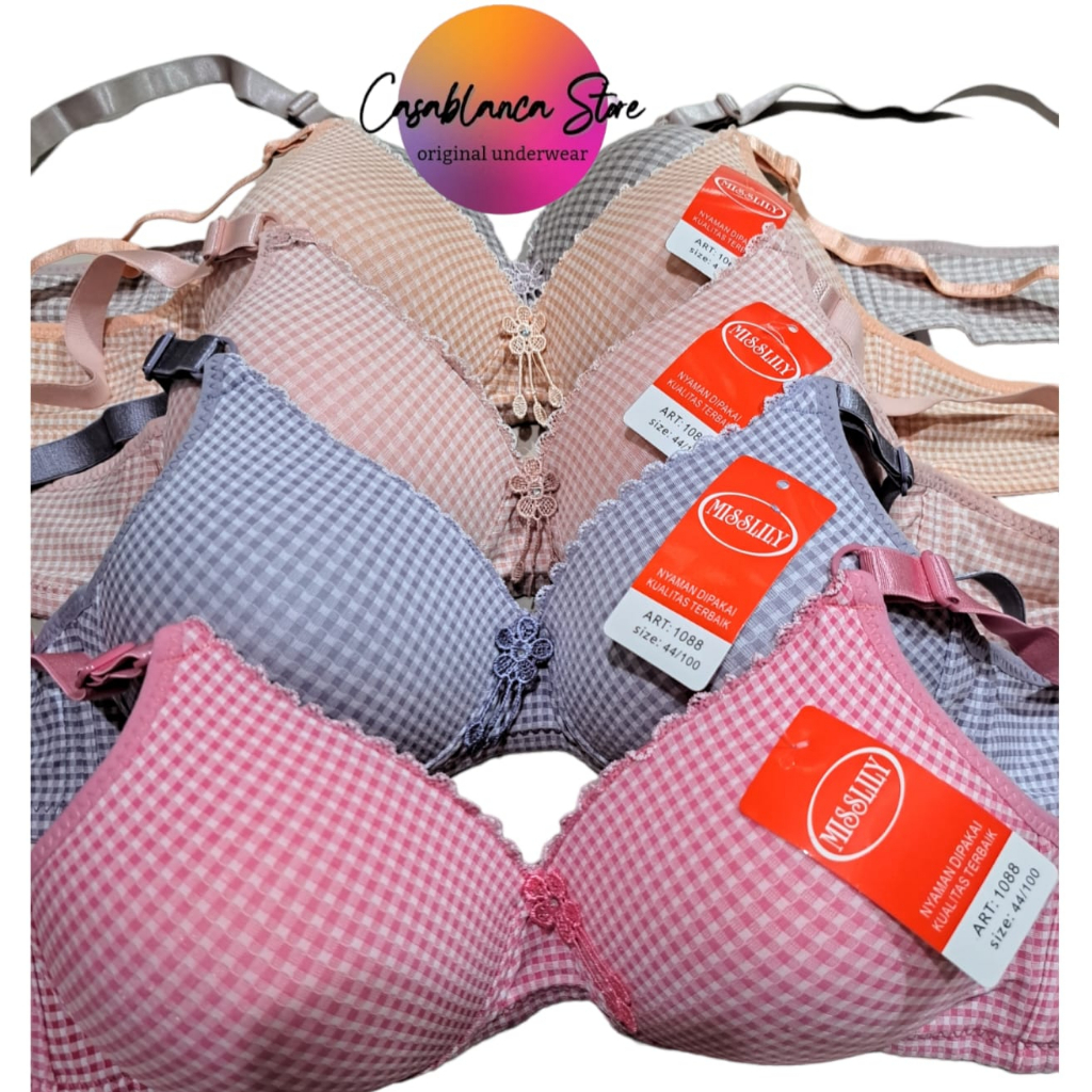 BH MISS LILY Motif art 1088, Tanpa Kawat, Kait 3,  MOTIF ready Size 38 - 44