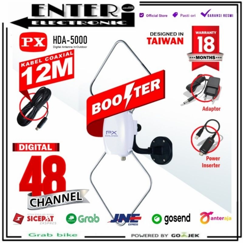 PX ANTENA HDA5000 - PX INDOOR OUTDOOR ANTENA TV LED DIGITAL PX ANTENNA HDA 5000