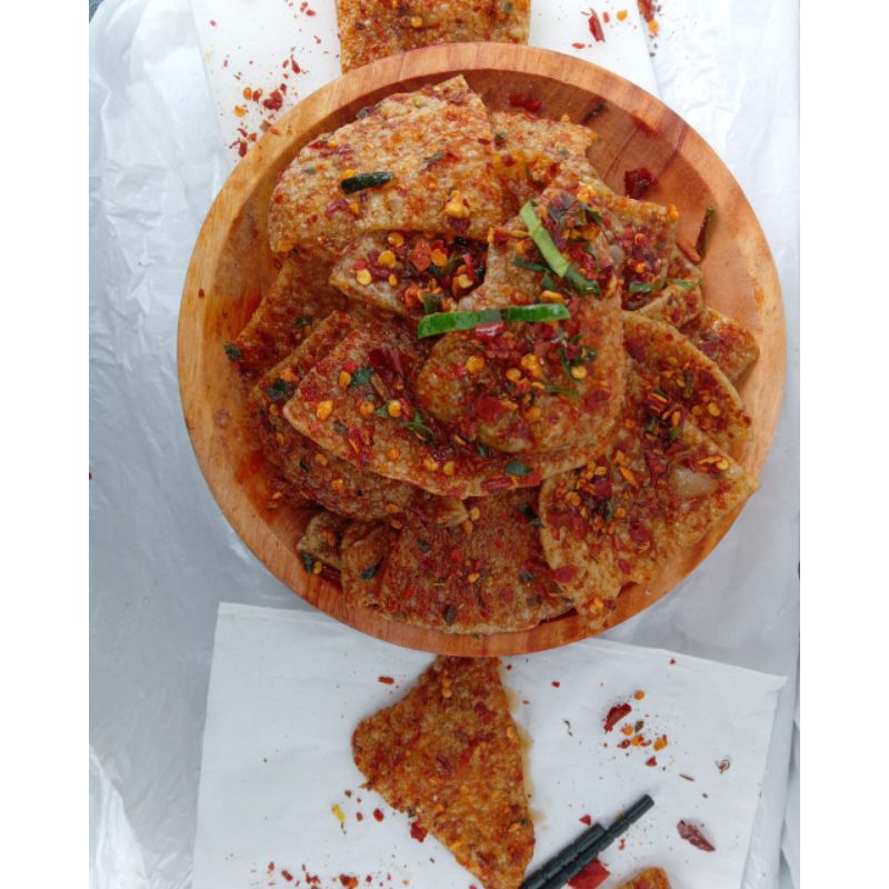 

(Homemade) kerupuk elod pedas daun jeruk/kerupuk pedas renyah daun jeruk 1kg