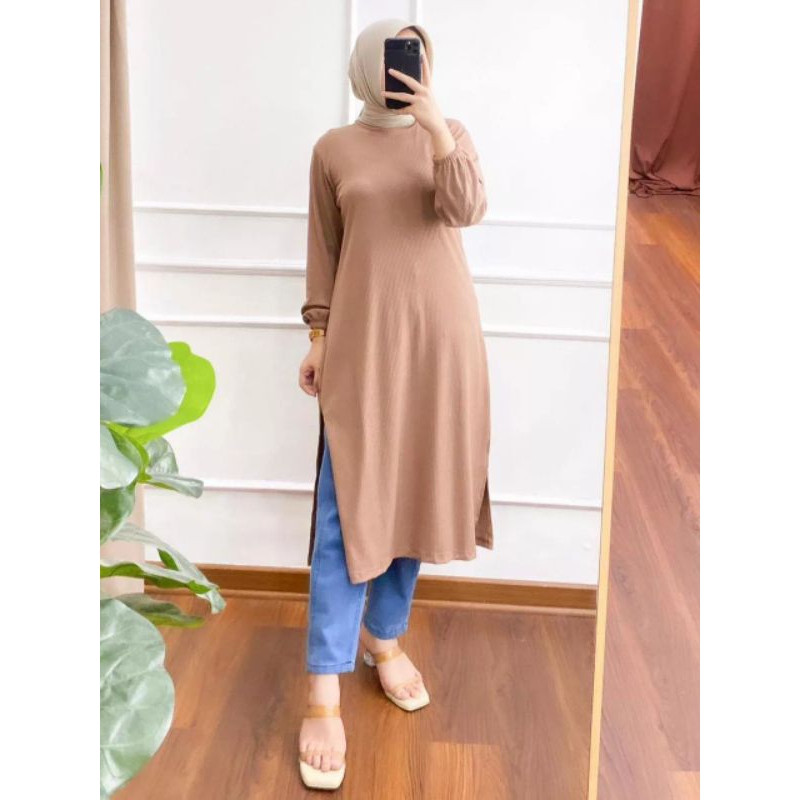 Tunik rib knit premium dewasa