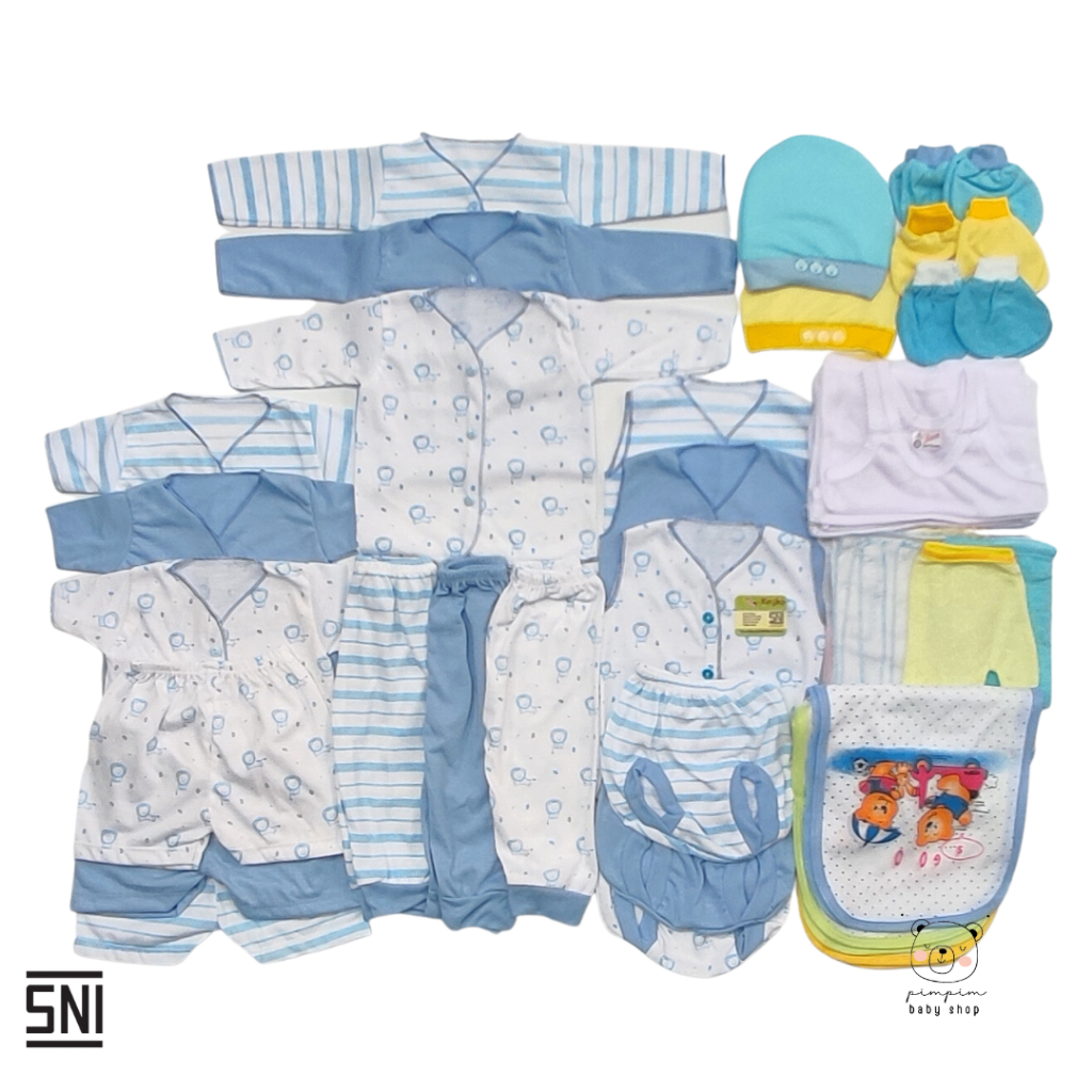 40 Pcs Paket Baju Bayi Baru Lahir LENGKAP HEMAT Paket Baju Bayi Newborn SNI Bahan Katun Halus Lembut Kado Hadia Lahiran