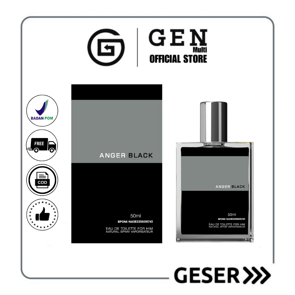 GEN - [BPOM] Parfum Anger Black 50ml Premium / Parfum Pria Anger Black 50ml / Parfum Pria Wangi Tahan Lama