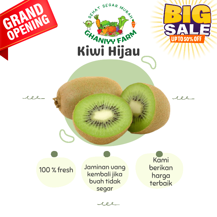 

Buah Kiwi Hijau 500 Gram