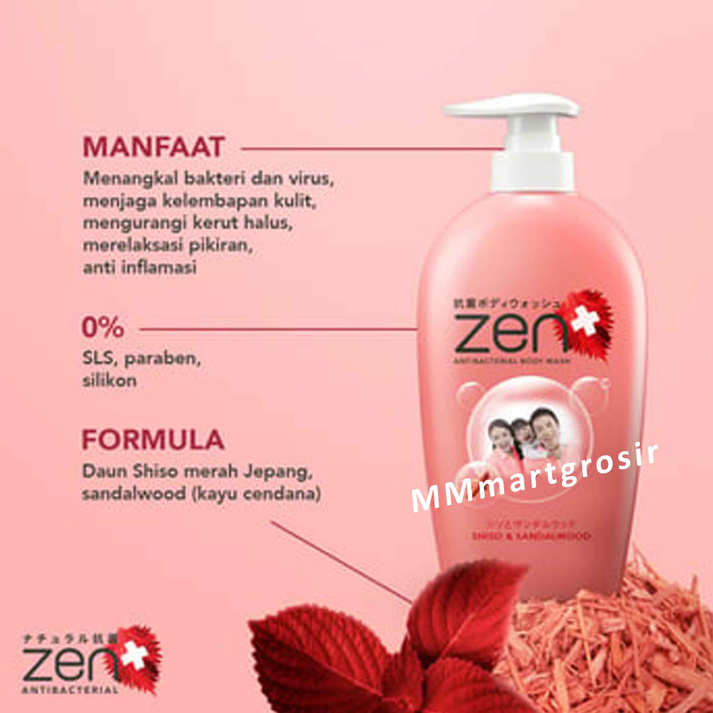Zen Shiso&amp;Sandalwood/ Sabun Cair Zen Botol/ Zen Antibacterial/ 500ml