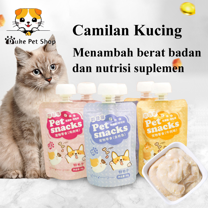 Makanan Kucing Basah Camilan Kucing Pouch Kitten &amp; Adult 90gr Snack Anjing