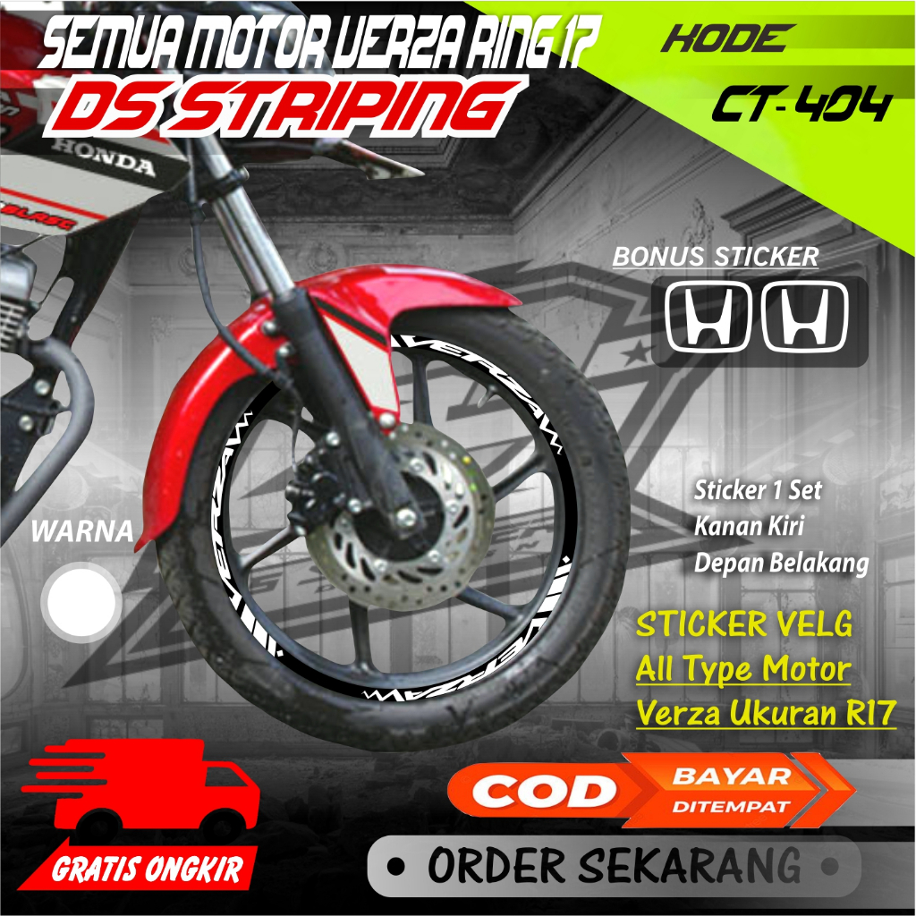 Ct-404 Stiker Cutting Variasi Pelek motor Verza Ring 17