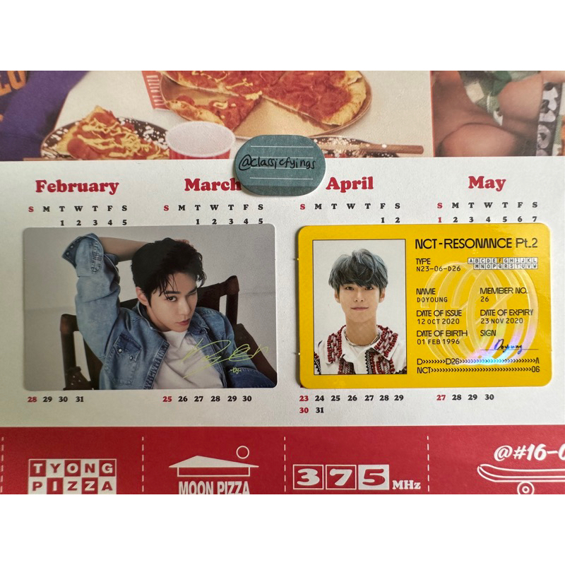 Doyoung ID Card Departure Resonance NCT 2020 U NatRep Japan Denim Nature Republic Photocard PC WTS W