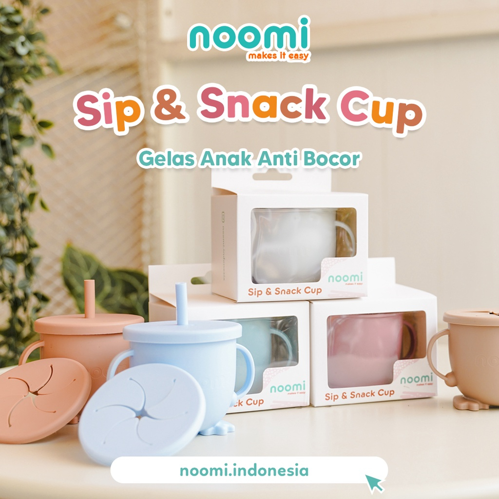 Noomi - Silicone Sippy And Snack Cup - Gelas Minum Anak Anti Tumpah