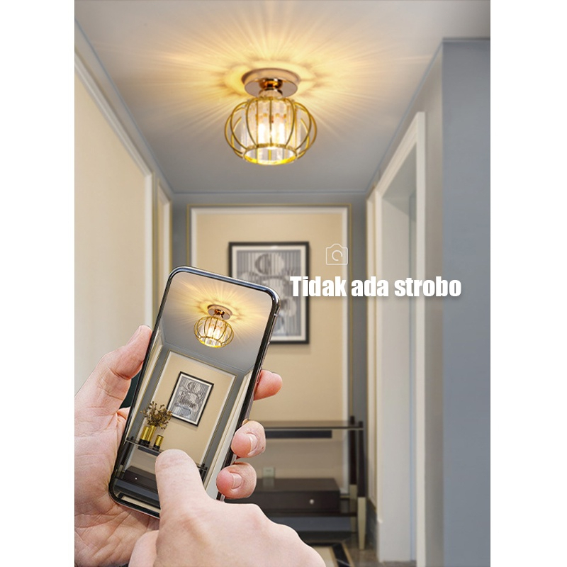 【Penjual Lokal】Lampu Plafon kristal Lampu Ceiling Minimalis Lampu Langit-langit Modern Lampu plafon rumah modern Termasuk bohlam E27