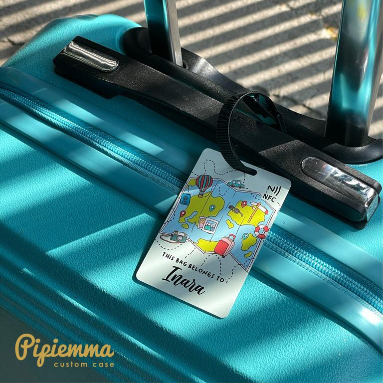 Luggage Tag Gantungan Koper NFC Travelling Smart Bisa Tap atau Scan QR Code