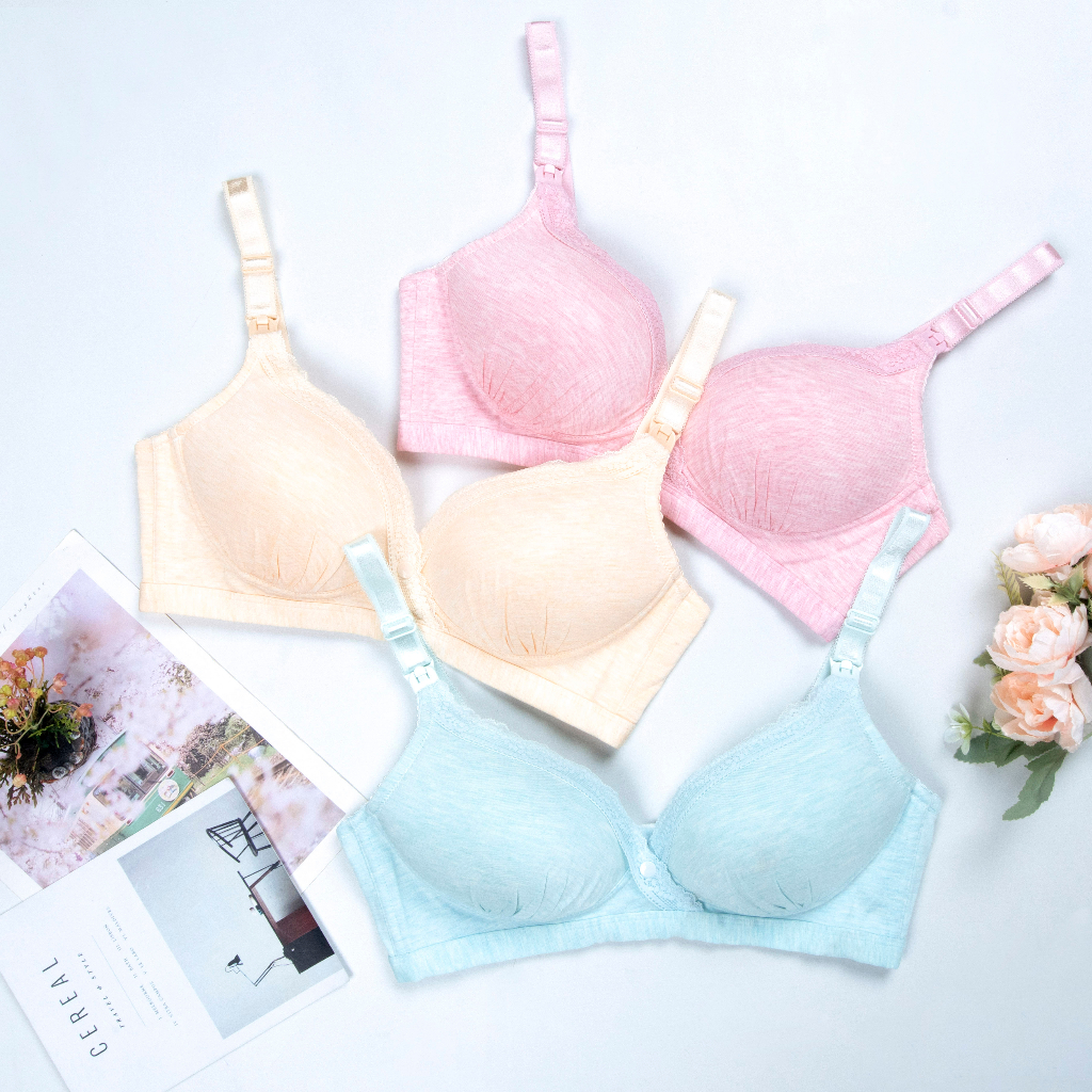 BEE - Bra Menyusui / Nursing Bra Tanpa Kawat Cup Besar Pakaian Dalam Ibu Menyusui AW1608